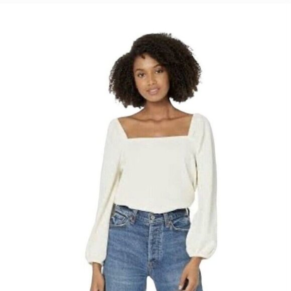 Madewell Cream Square Neck Top - Picture 1 of 11